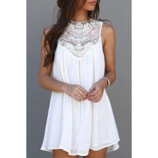 Біла мереживна міні сукня-туніка
