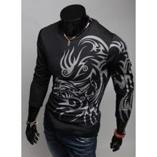 Чоловічий пуловер з принтом стиль дракона